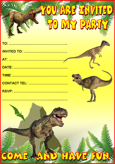 Free Dinosaur Party Invitation